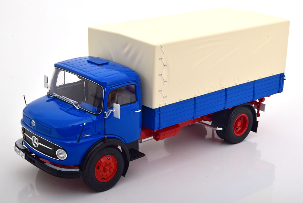 MERCEDES L911 PICK UP WITH CANVAS TOP BLUE GREY