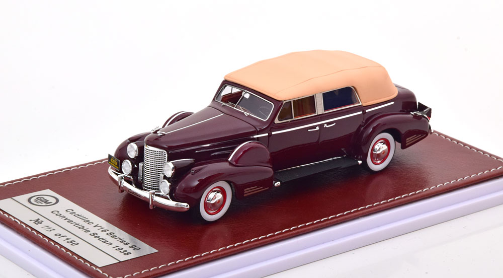 CADILLAC V16 SERIE 90 SEDAN CONVERTIBLE 1938 DARKRED BROWN