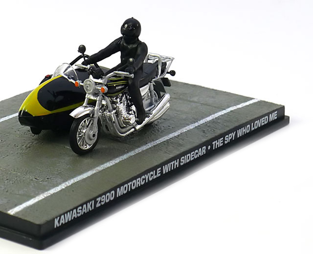 KAWASAKI Z900 MIT SEITENWAGEN JAMES BOND THE SPY WHO LOVED ME BLACK YELLOW