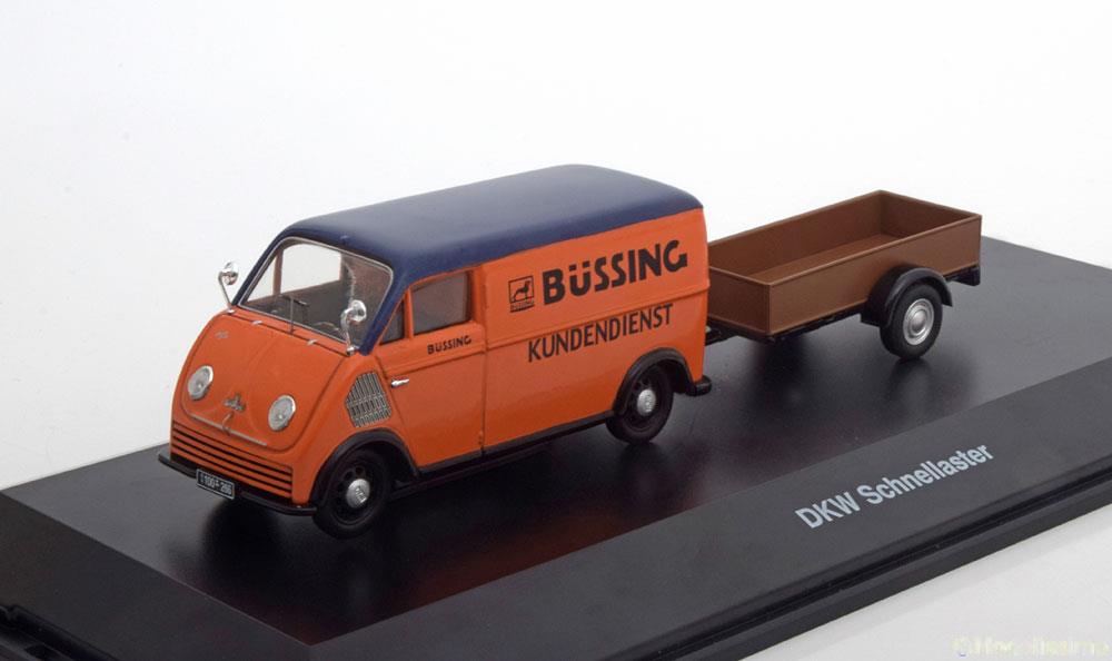 DKW SCHNELL-LASTER WITH TRAILER BUESSING ORANGE DARKBLUE