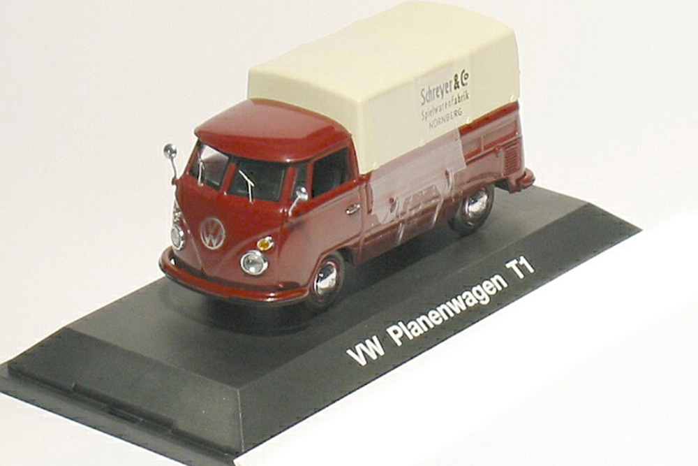 VW VOLKSWAGEN BULLI T1 CANVAS TOP SCHREYER DARKRED CREME