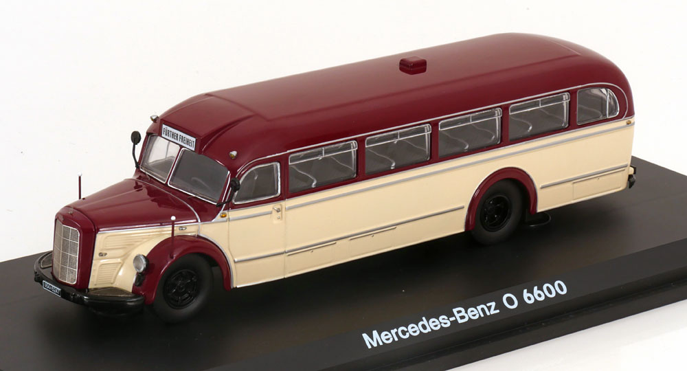 MERCEDES O 6600 BUS DARKRED CREMEWEISS