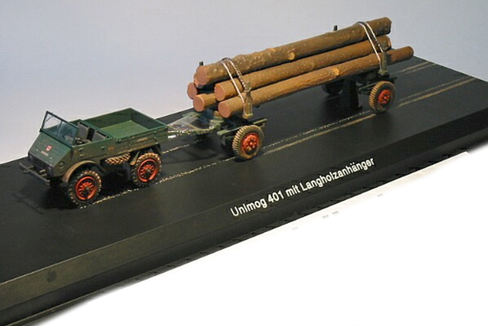 MERCEDES UNIMOG 401 WITH LANGHOLZ-TRAILER DIRT LOOK