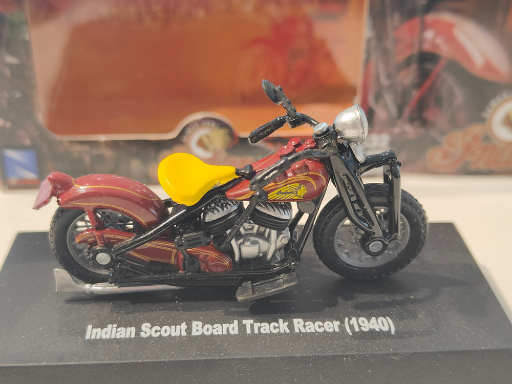 INDIAN SCOUT BOARD TRACK RACER 1940 DARK RED (ДЛИНА 6 СМ)