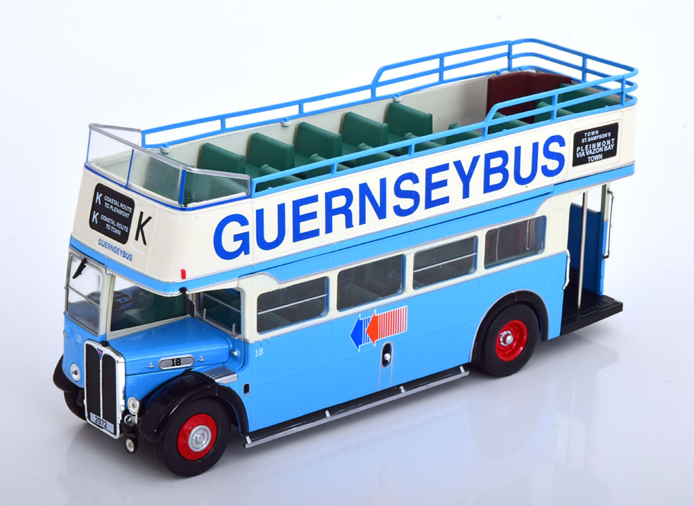AEC REGENT 3 OPEN TOP GUERNSEY BUS 1952 LIGHTBLUE WHITE