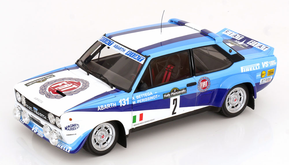 FIAT 131 ABARTH #2 WINNER RALLY PIANCAVALLO 1981 A.BETTEGA - M.PERISSINOT, WHITE BLUE