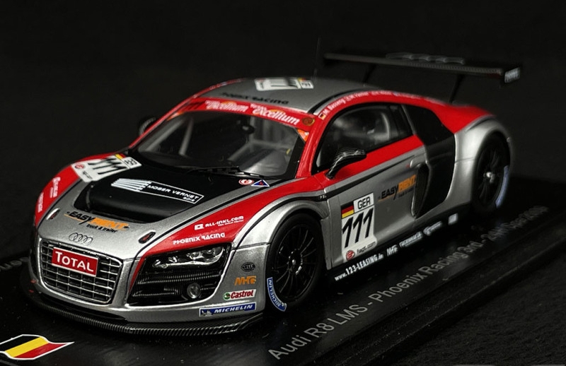 AUDI R8 LMS TEAM PHOENIX RACING #111 24H SPA (2009) HENRI MOSER - MARCEL FASSLER - ALEX MARGARITIS - MARC BASSENG, SILVER RED