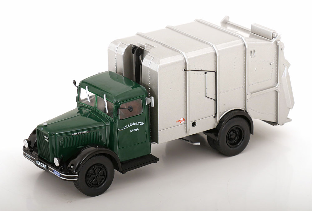 BERLIET GDR 7W REFUSE LORRY SILVER GREEN