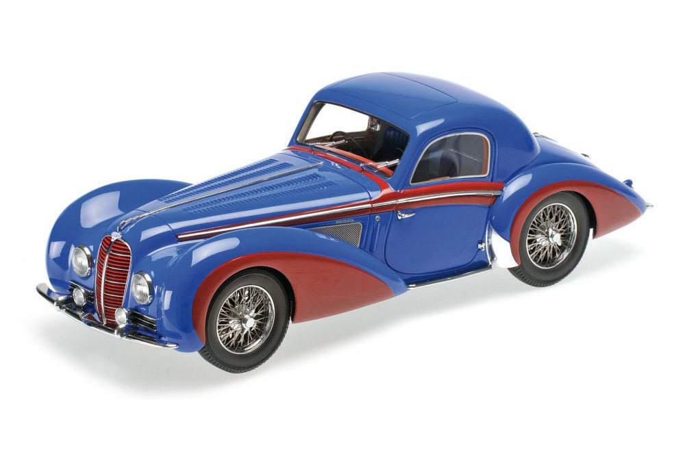 DELAHAYE TYPE 145 V-12 COUPE 1937 BLUE WITH RED
