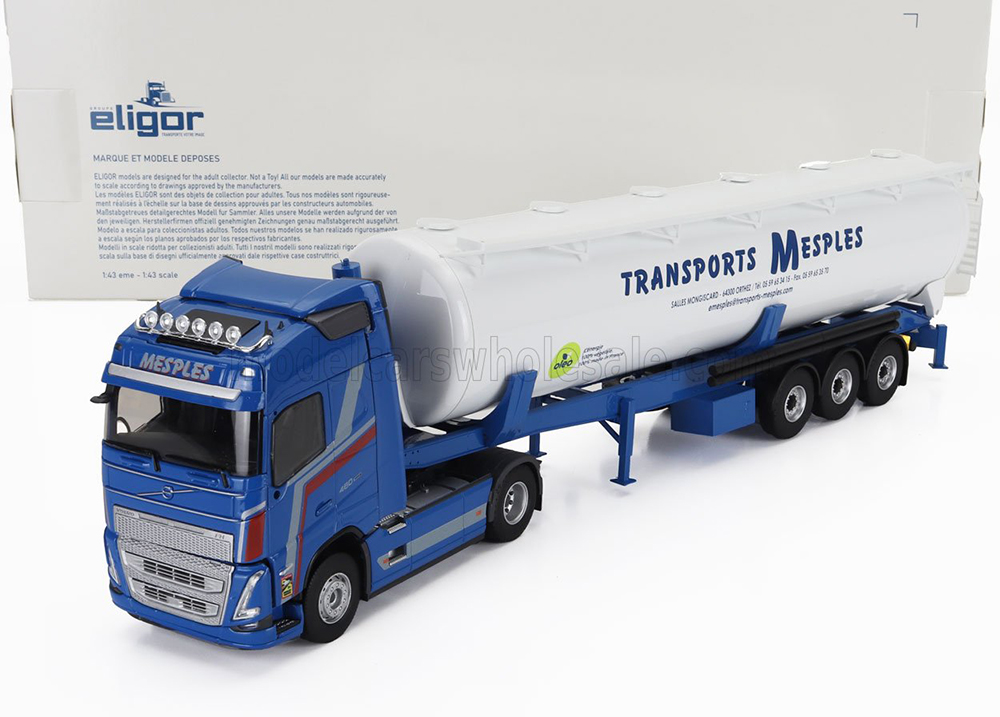 VOLVO FH4 460 TANKER TRUCK MESPLES TRANSPORTS 2020, BLUE WHITE