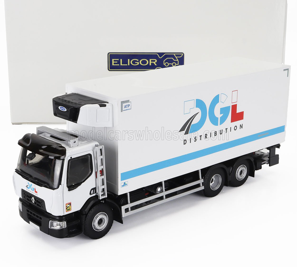 RENAULT D26 TRUCK SEMI-FRIGO DGL DISTRIBUTION TRANSPORTS 3-ASSI 2018, WHITE