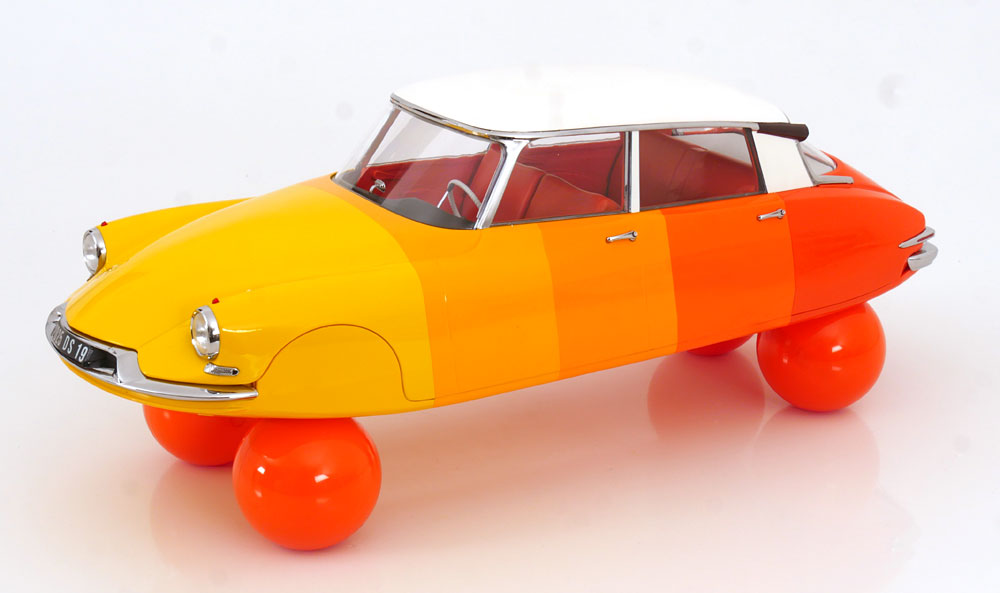 CITROEN DS 19 SUR BALLONS 1959 ORANGE YELLOW CREME