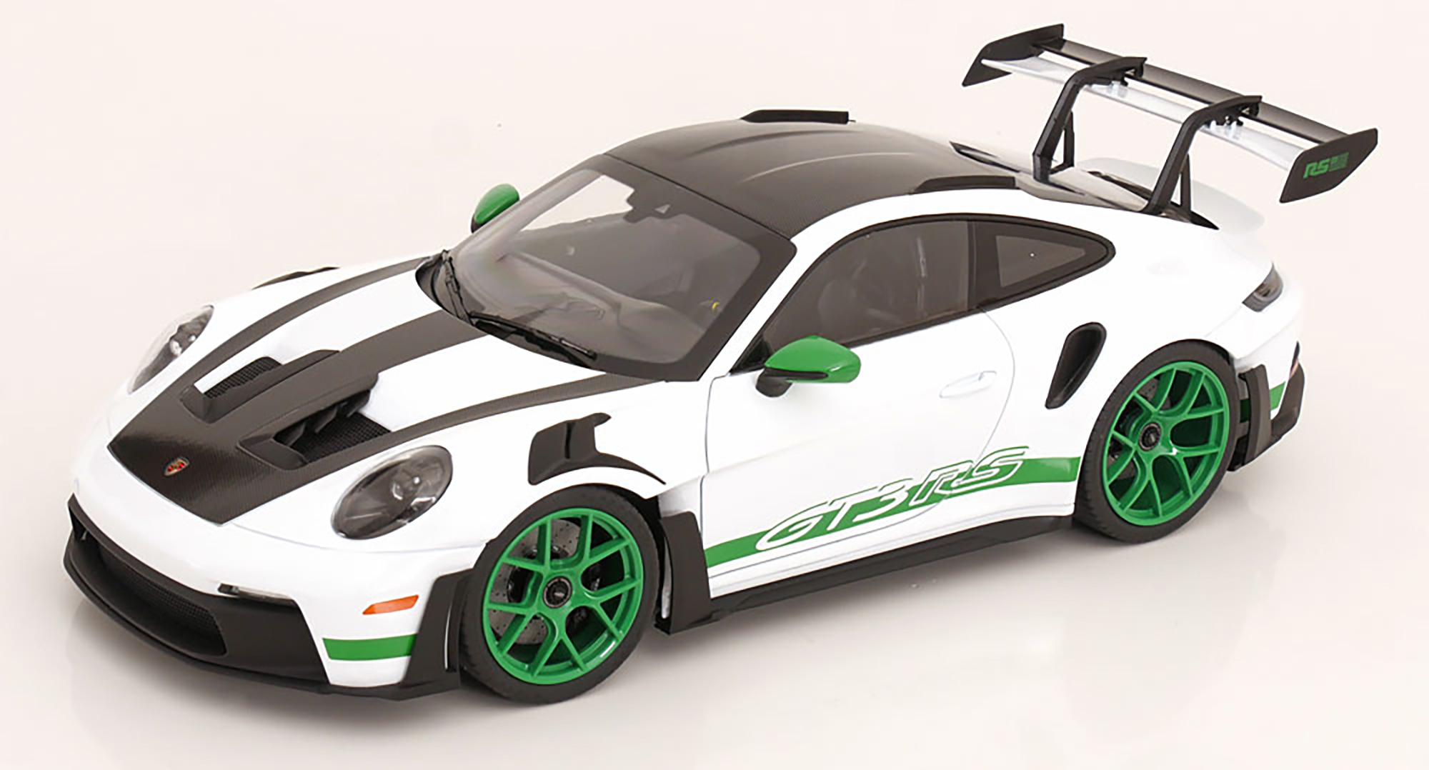 PORSCHE 911 (992) GT3 RS 2022 WHITE / GREEN / ПОРШЕ 911 992 ГТ3 RS БЕЛЫЙ ЗЕЛЕНЫЙ