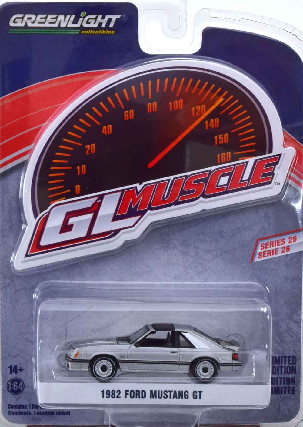 FORD MUSTANG GT 1982 SILVER (ДЛИНА МОДЕЛИ 6-10 СМ)