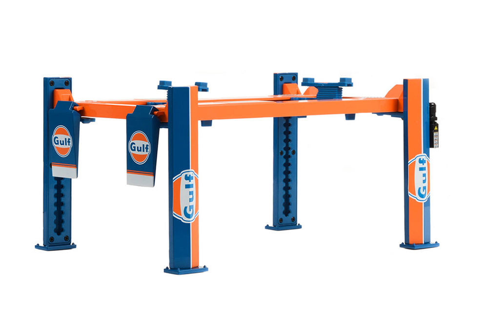 GARAGE FOUR-POST LIFTS / ПОДЪЕМНИК GULF OIL BLUE/ORANGE