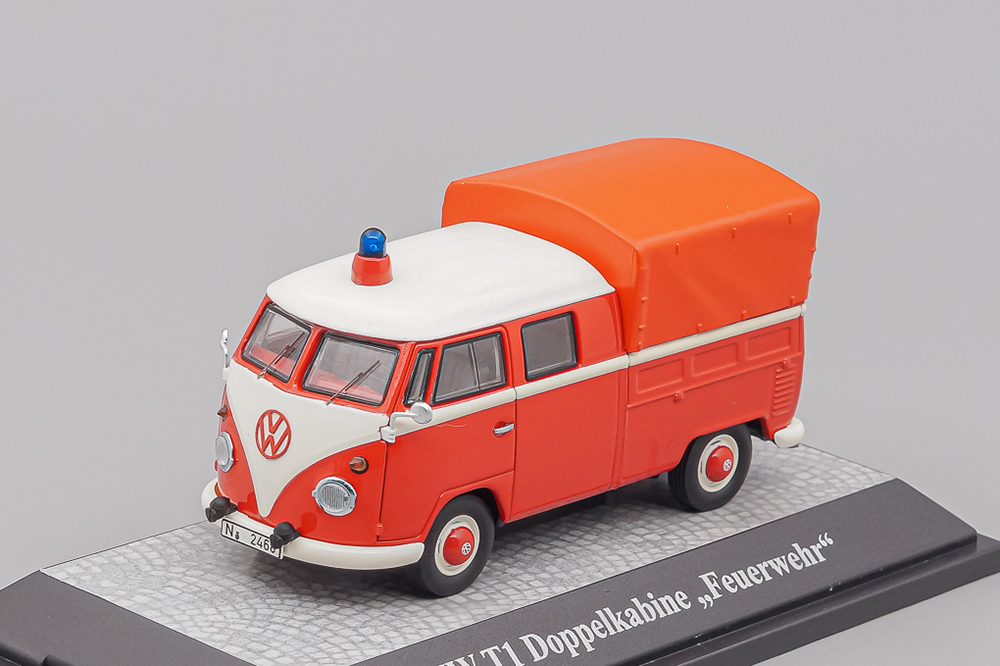 VW VOLKSWAGEN T1 DOKA "FEUERWEHR" 1956, RED