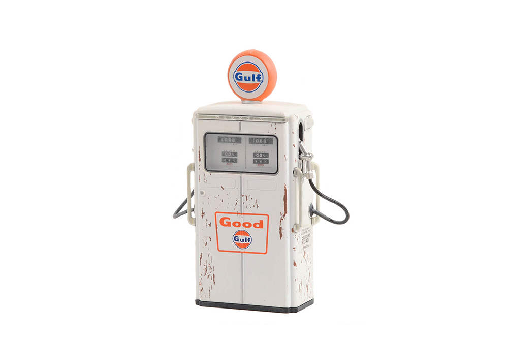 НАБОР БЕНЗОКОЛОНКА TOKHEIM 350 TWIN GAS PUMP "GULF OIL" 1954
