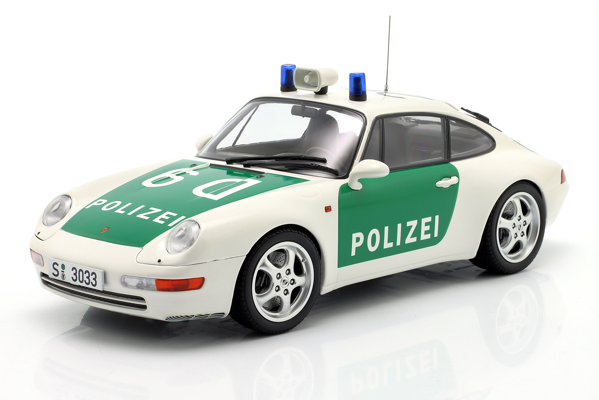 PORSCHE 911 (993) COUPE POLICE STUTTGART 1993 GREEN / WHITE / ПОРШЕ 911 993 КУПЕ ПОЛИЦИЯ СТУТТГАРТ ЗЕЛЕНЫЙ БЕЛЫЙ