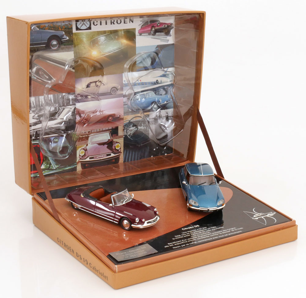 CITROEN DS DOPPELSET 50TH ANNIVERSARY RED METALLIC/BLUE METALLIC