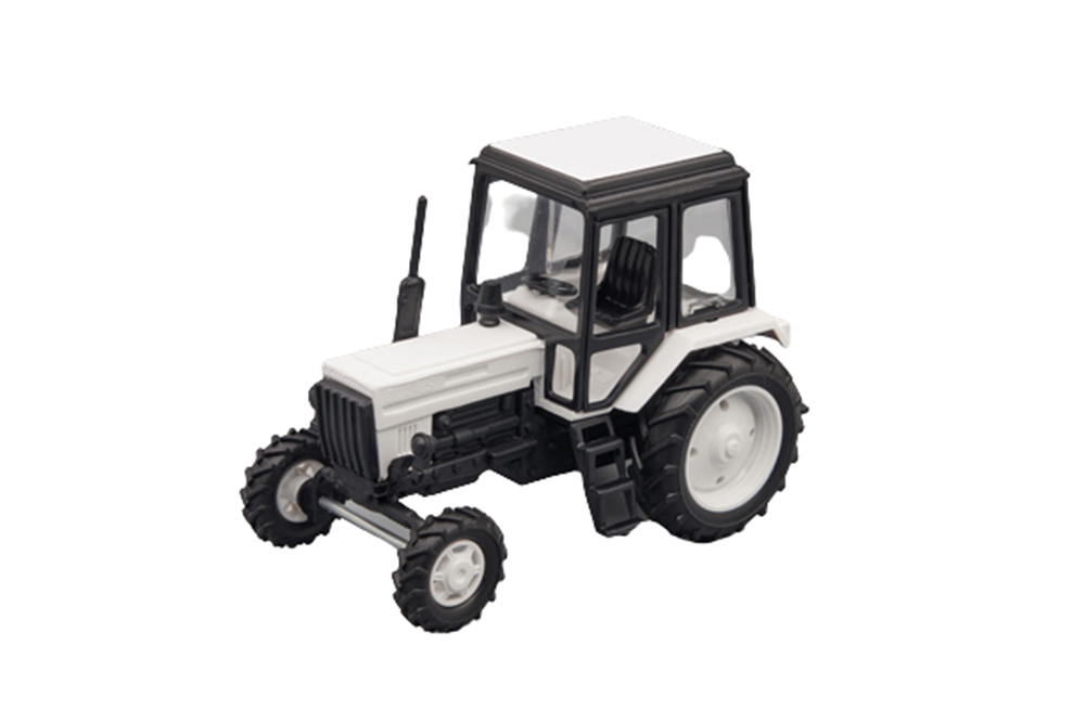 TRACTOR / ТРАКТОР МТЗ-82 БЕЛЫЙ/ЧЕРНЫЙ/ЧЕРНАЯ КРЫША (ПЛАСТИК)
