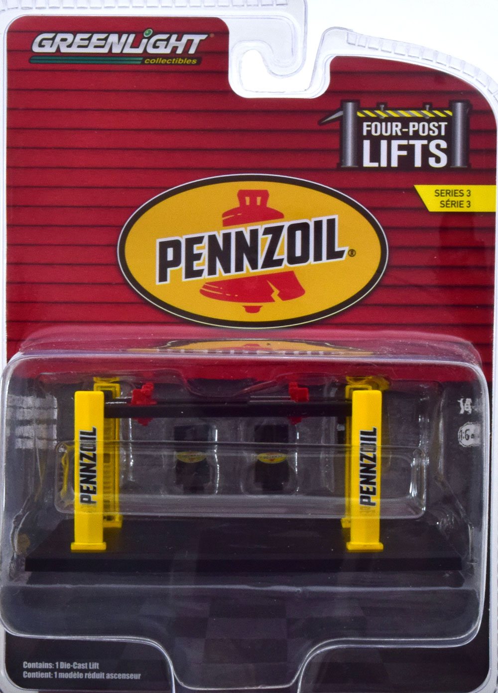 GARAGE PENNZOIL HEBEBÜHNE YELLOW BLACK / ПОДЪЕМНИК (ДЛИНА МОДЕЛИ 6-10 СМ)