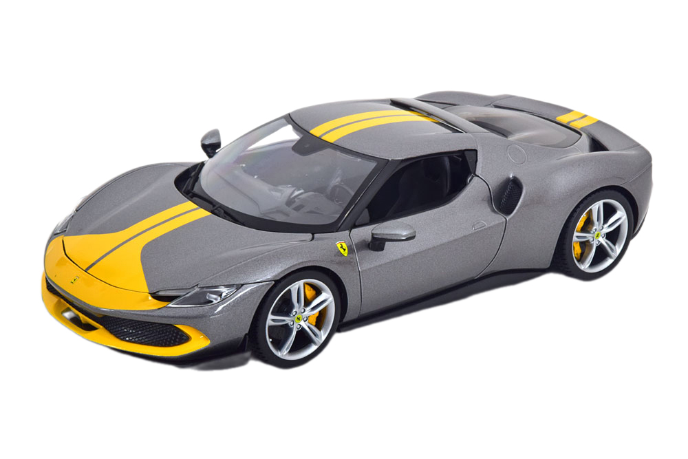 FERRARI 296 GTB ASSETTO FIORANO 2022 GREY METALLIC/YELLOW / ФЕРРАРИ АССЕТО ФЬОРАНО СЕРО-ЖЕЛТЫЙ
