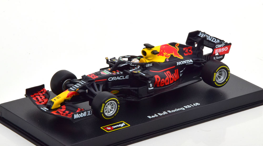 RED BULL RB16B WITH DRIVER-FIGURINE WORLD CHAMPION 2021