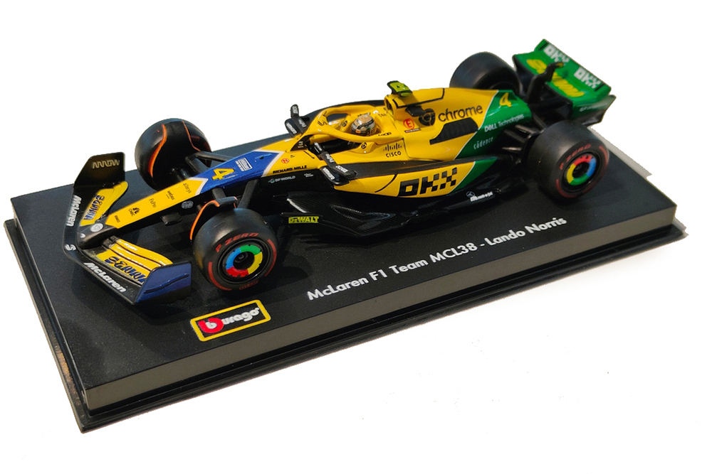MCLAREN MCL38 #4 MONACO GP 2024 LANDO NORRIS / МАКЛАРЕН МКЛ38 ГРАН-ПРИ МОНАКО ЛАНДО НОРРИС (С ФИГУРКОЙ ПИЛОТА И БОКСОМ)