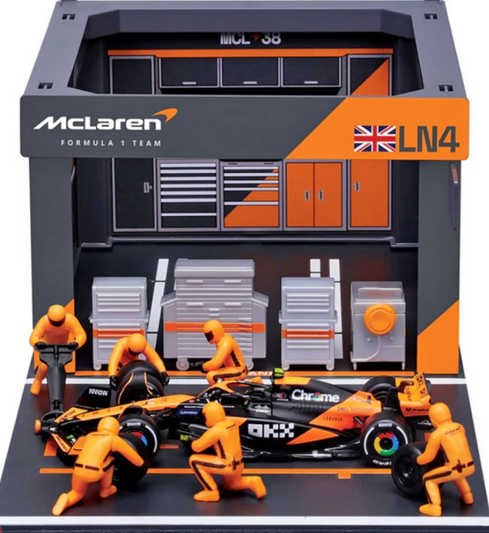 MCLAREN MCL38 GP MIAMI PIT STOP DIORAMA SET 2024