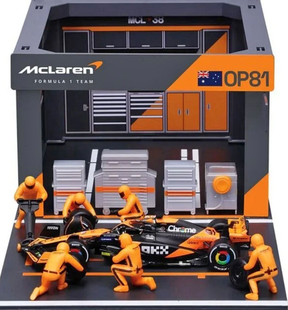 MCLAREN MCL38 GP MIAMI PIT STOP DIORAMA SET 2024