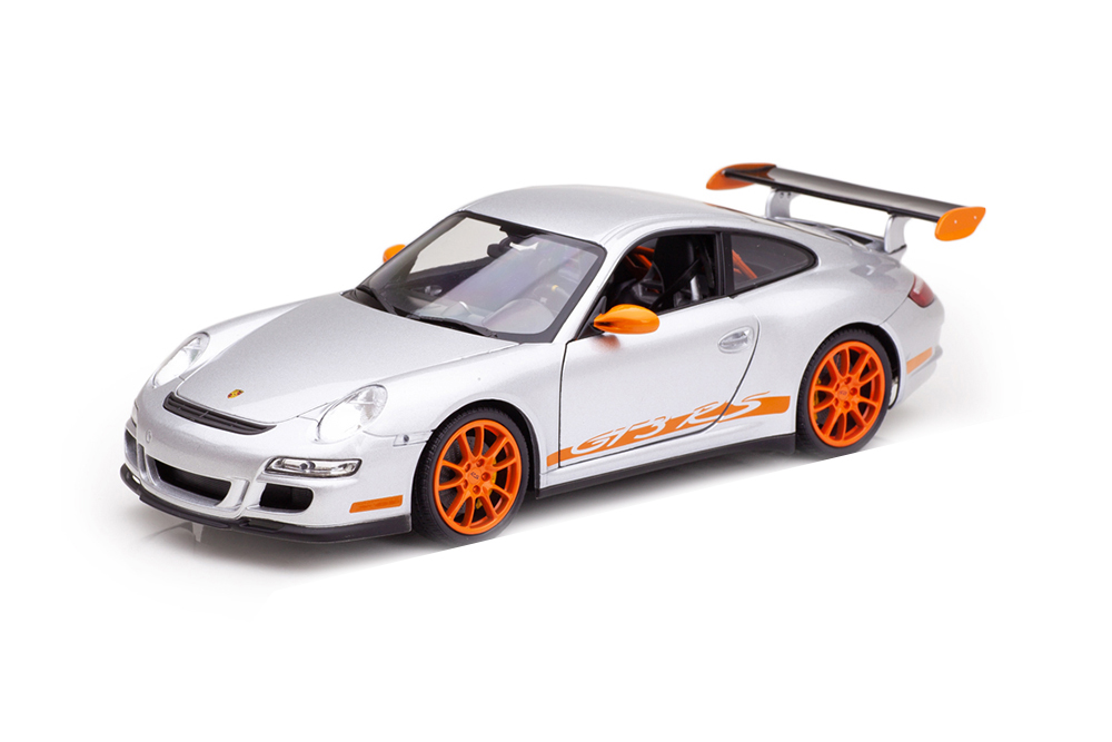 PORSCHE 911 GT3 RS (997) 2007 СЕРЫЙ С ОРАНЖЕВЫМИ ПОЛОСКАМИ