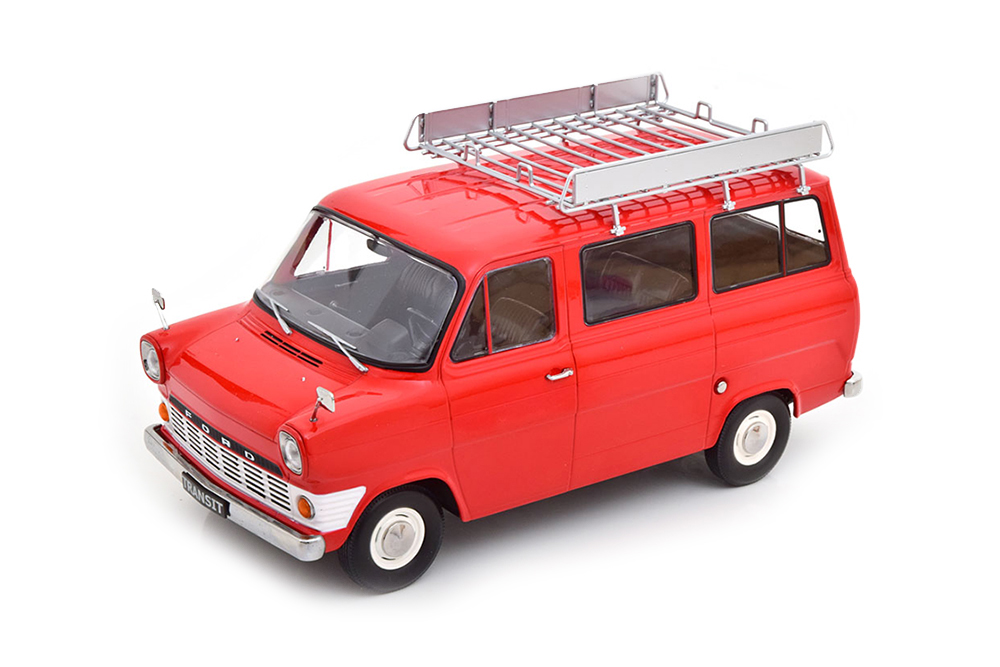 FORD TRANSIT BUS 1965-1970 С ВЕРХНИМ БАГАЖНИКОМ КРАСНЫЙ