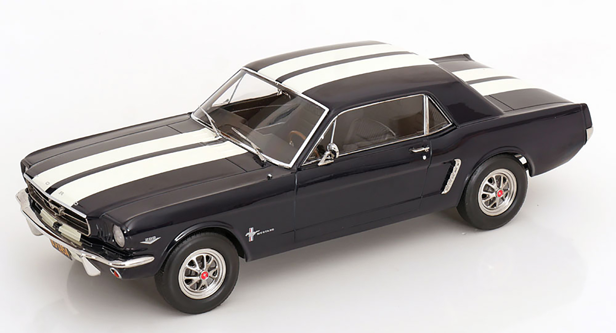 FORD MUSTANG HARDTOP COUPE 1965 DARK BLUE / WHITE / ФОРД МУСТАНГ ХАРДТОП КУПЕ ТЕМНЫЙ СИНИЙ БЕЛЫЙ ТЕМНО