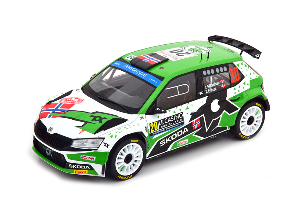 SKODA FABIA RALLY 2 EVO #20 TOKSPORT WRT MIKKELSEN/ERIKSEN 7 МЕСТО RALLY MONTE CARLO 2022
