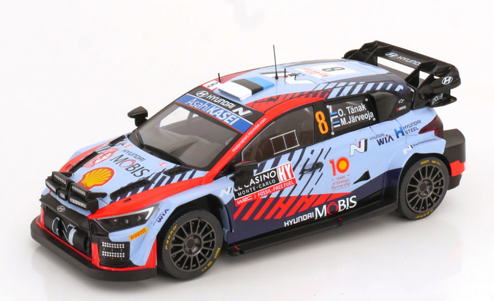 HYUNDAI I20 N RALLY1 #8 "HYUNDAI SHELL MOBIS WRT" TÄNAK /JÄRVEOJA 4 МЕСТО RALLY MONTE CARLO 2024