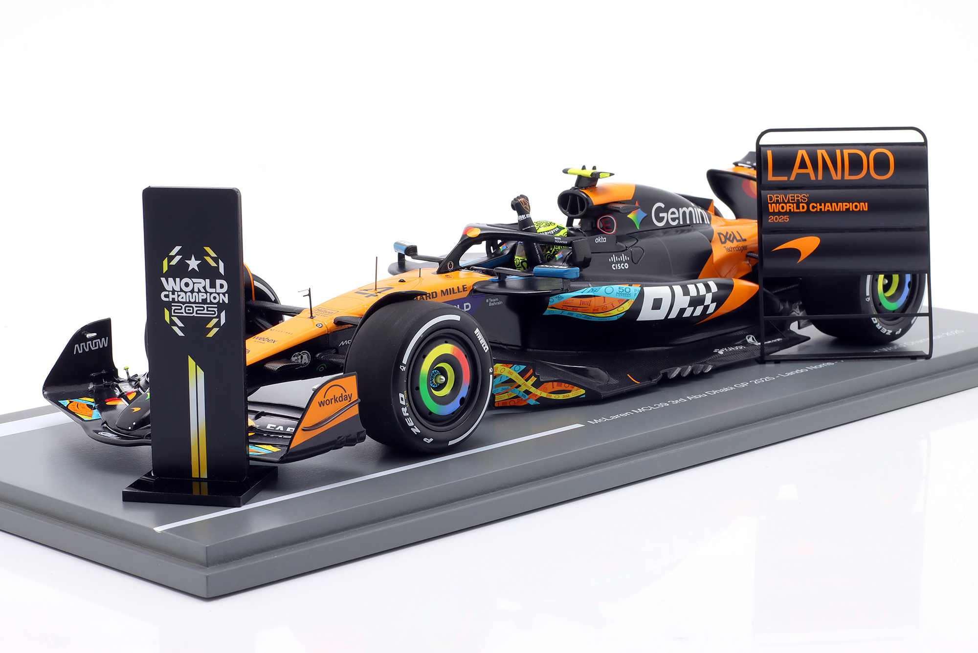 MCLAREN MCL39 #4 3RD ABU DHABI GP FORMULA 1 WORLD CHAMPION 2025 LANDO NORRIS / МАКЛАРЕН MCL39 3 МЕСТО АБУ-ДАБИ ГРАН-ПРИ ФОРМУЛА-1 ЧЕМПИОН МИРА ЛАНДО НОРРИС