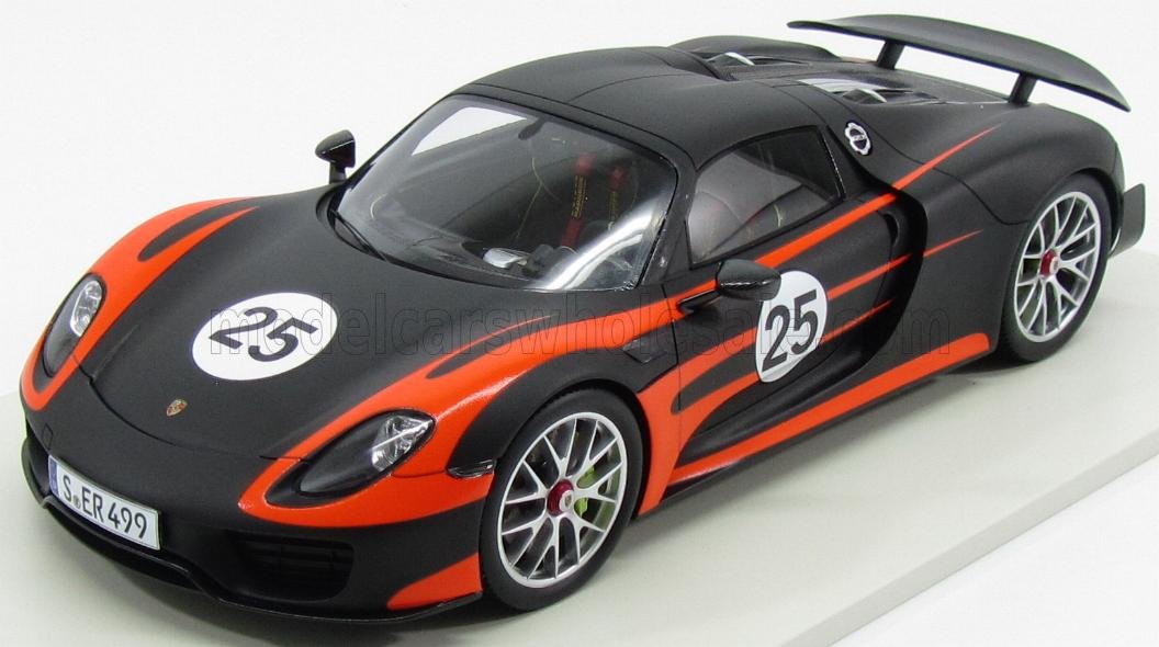 PORSCHE 918 SPIDER N25 WEISSACH PACKAGE (2013), MATT BLACK ORANGE