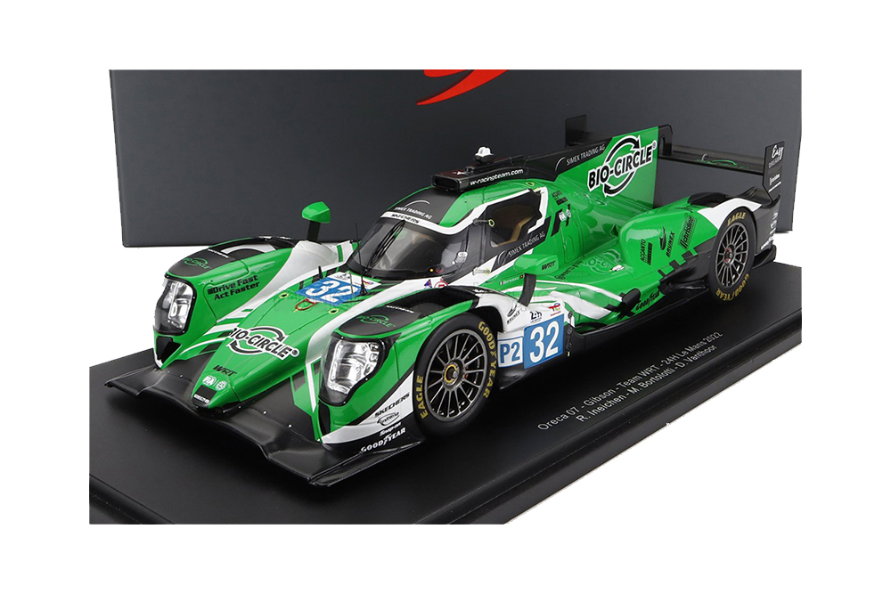 ORECA GIBSON 07 GK428 4.2L V8 TEAM WRT #32 24H LE MANS (2022) R.INEICHEN - M.BORTOLOTTI - D.VANTHOOR - CON VETRINA - WITH SHOWCASE - SPECIAL BOX, GREEN WHITE