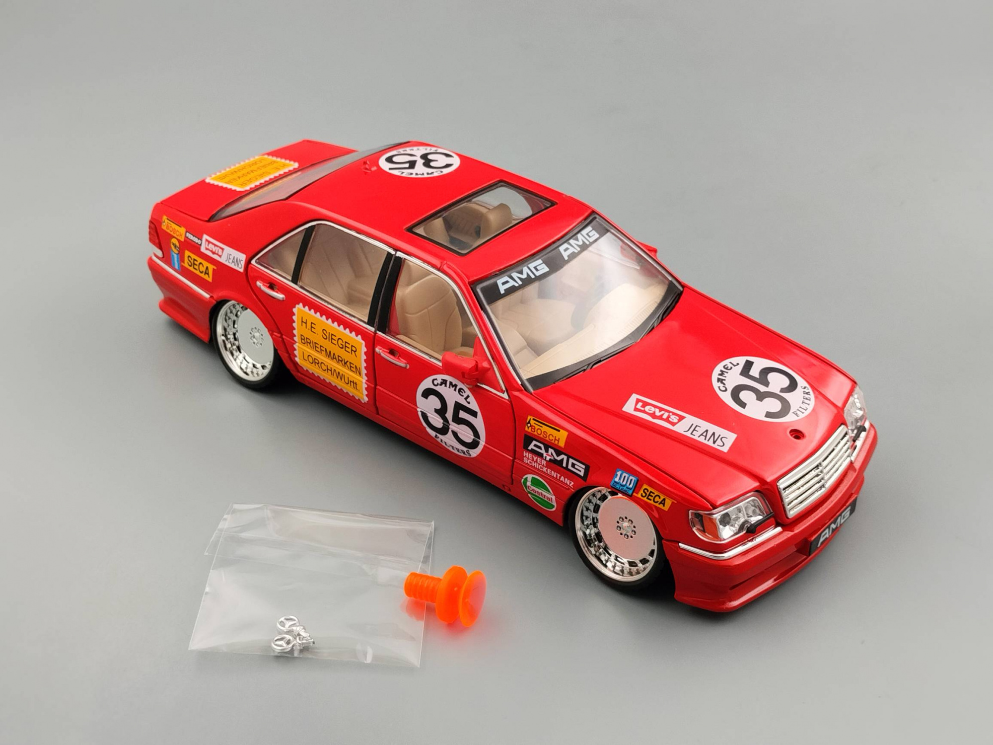 MERCEDES-BENZ W140 AMG, КРАСНЫЙ, HEYER/SCHICKENTANZ, 21 СМ