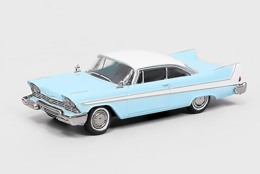 PLYMOUTH FURY 1958, LIGHT BLUE / WHITE (ДЛИНА МОДЕЛИ 3-5 СМ)