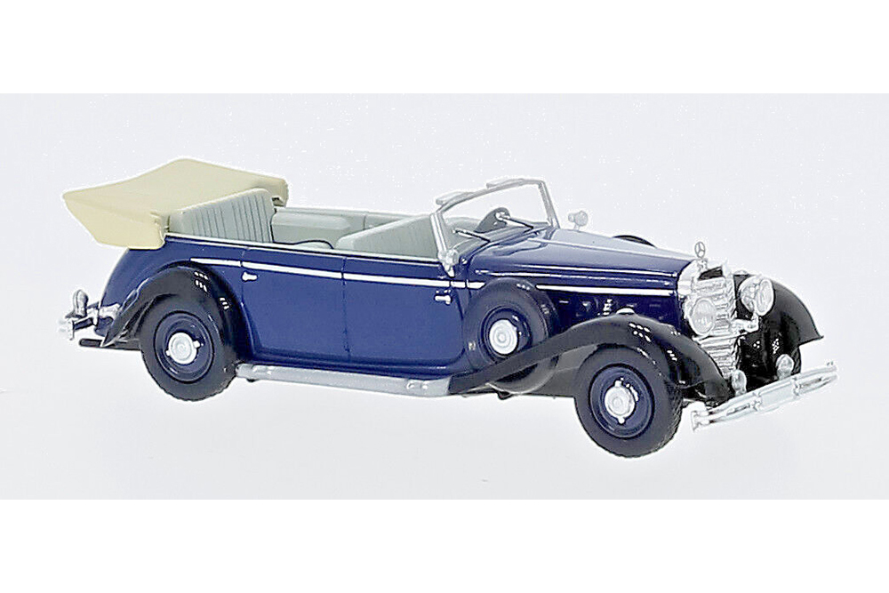 MERCEDES-BENZ 770K CABRIOLET (W150) 1938 СИНИЙ (ДЛИНА МОДЕЛИ 3-5 СМ)