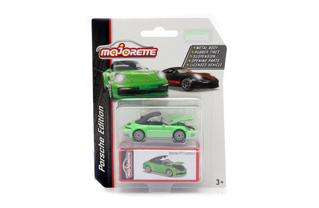 PORSCHE 911 CARRERA S CABRIOLET 2020 GREEN (ДЛИНА МОДЕЛИ 6-10 СМ)