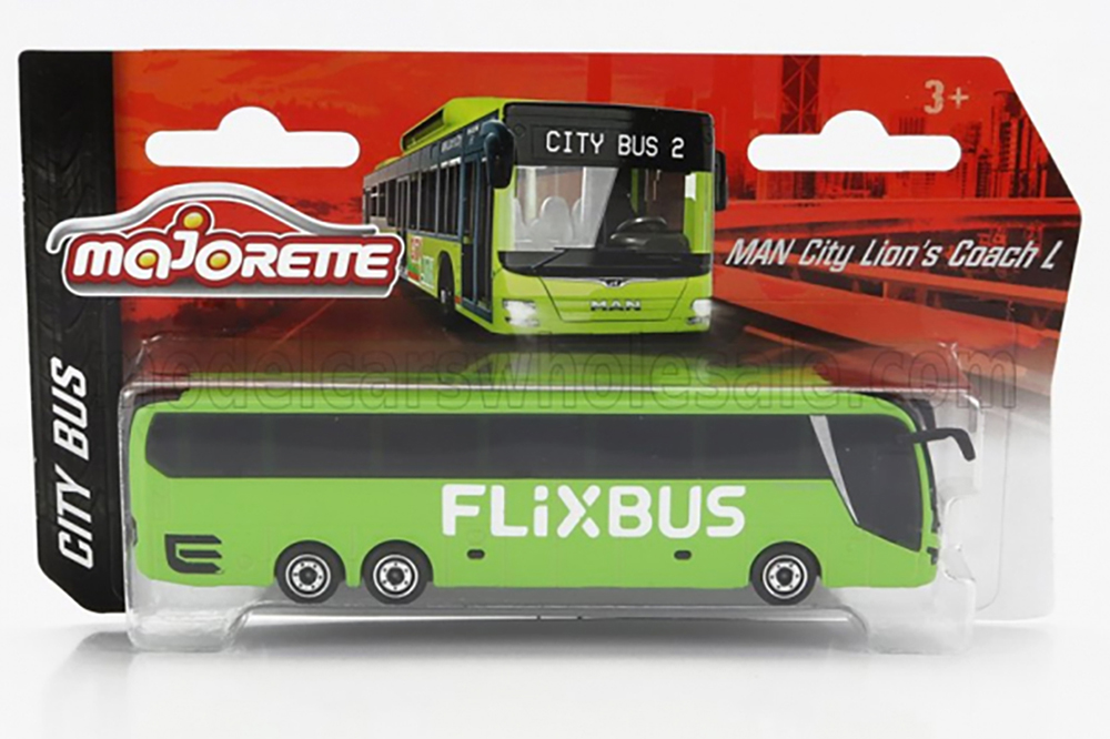 MAN CITY LION'S COACH L AUTOBUS FLIXBUS 3-ASSI (2018), LIGHT GREEN (ДЛИНА МОДЕЛИ 6-10 СМ)