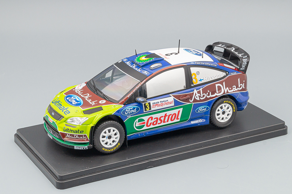 FORD FOCUS RS WRC '09 #3 "BP FORD ABU DHABI WRT" WINNER RALLY POLAND 2009 HIRVONEN - LEHTINEN