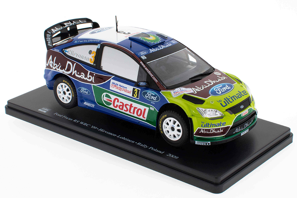 FORD FOCUS RS WRC'09 #3 "BP FORD ABU DHABI WRT" HIRVONEN/LEHTINEN WINNER RALLY POLAND 2009
