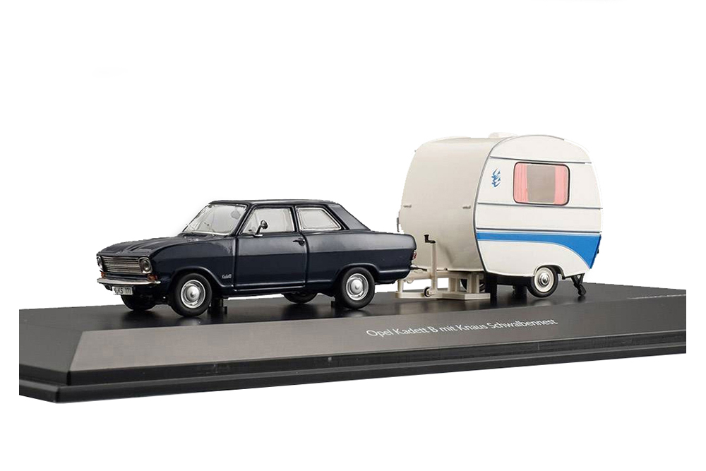 OPEL KADETT B WITH СAMPING TRAILER KNAUS SCHWALBENNEST 1965 СИНИЙ/БЕЛЫЙ