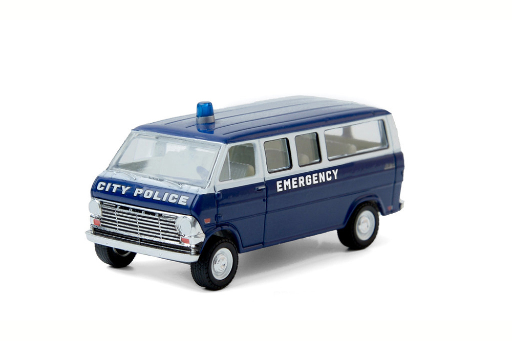 FORD CLUB WAGON CITY POLICE EMERGENCY 1969 (ДЛИНА МОДЕЛИ 6-10 СМ)