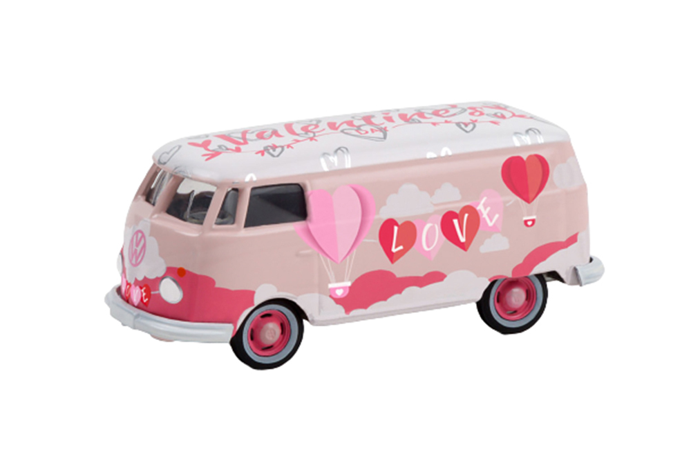 VW VOLKSWAGEN T1 VAN VALENTINE'S DAY 2021 (ДЛИНА МОДЕЛИ 6-10 СМ)