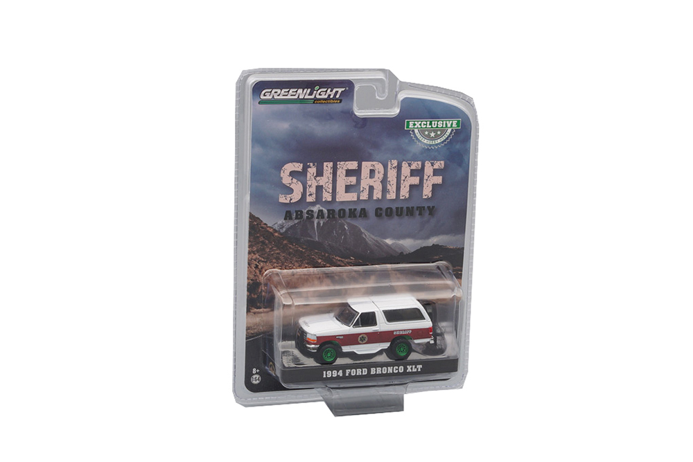 FORD BRONCO XLT ABSAROKA COUNTY SHERIFF'S DEPARTMENT 1994 (GREENLIGHT!!!)  / ФОРД BRONCO XLT ДЕПАРТАМЕНТ ШЕРИФА ОКРУГА АБСАРОКА 1994 (ЗЕЛЕНЫЙ СВЕТ!!!) (ДЛИНА МОДЕЛИ 6-10 СМ)