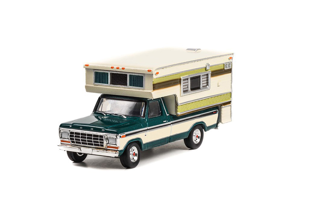 FORD F-250 CAMPER 1978 DARK JADE METALLIC & WIMBLEDON WHITE (ДЛИНА МОДЕЛИ 6-10 СМ)
